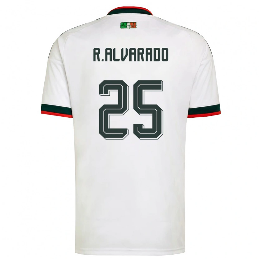 Danxen Kid Mexico Roberto Alvarado #25 White Burgundy Green Away Jersey 26-28 T-Shirt