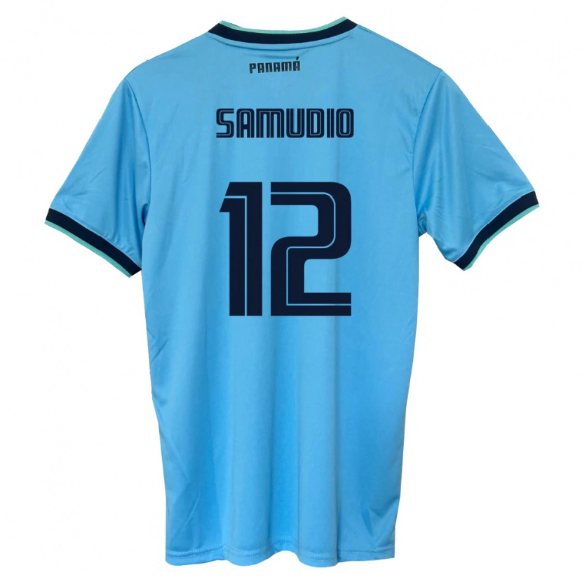 Danxen Kid Panama César Samudio #12 Sky Blue Black Away Jersey 26-28 T-Shirt
