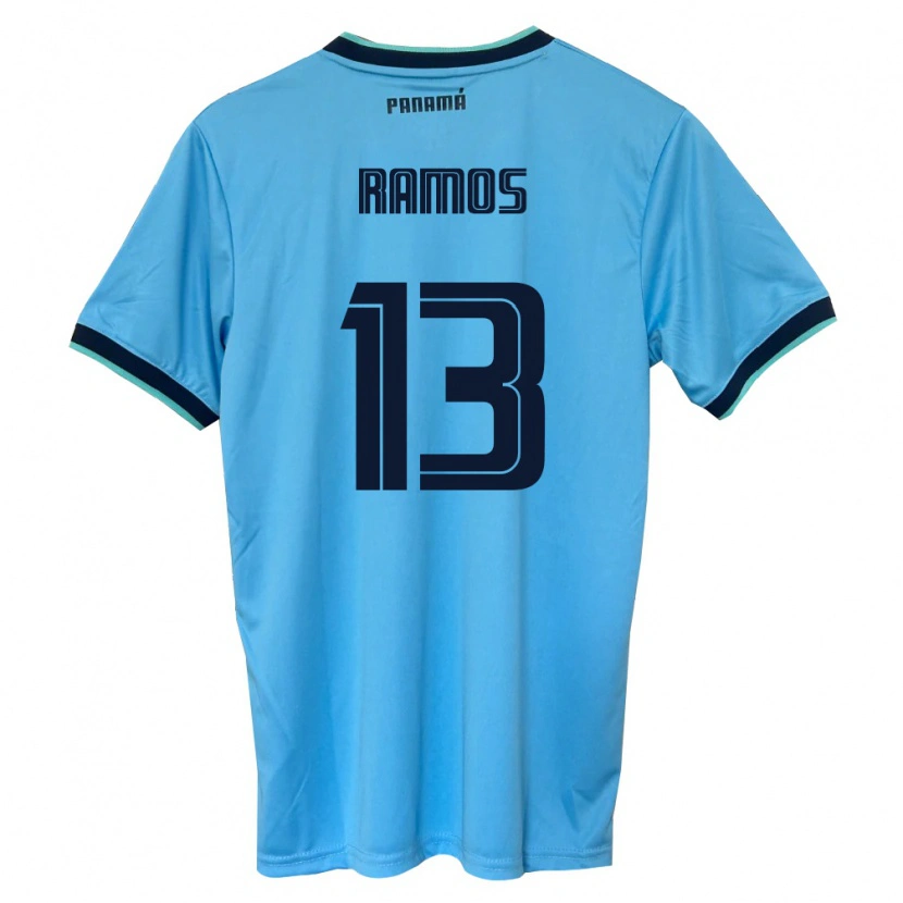 Danxen Kid Panama Jiovany Ramos #13 Sky Blue Black Away Jersey 26-28 T-Shirt