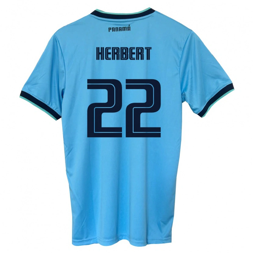 Danxen Kid Panama Antony Herbert #22 Sky Blue Black Away Jersey 26-28 T-Shirt