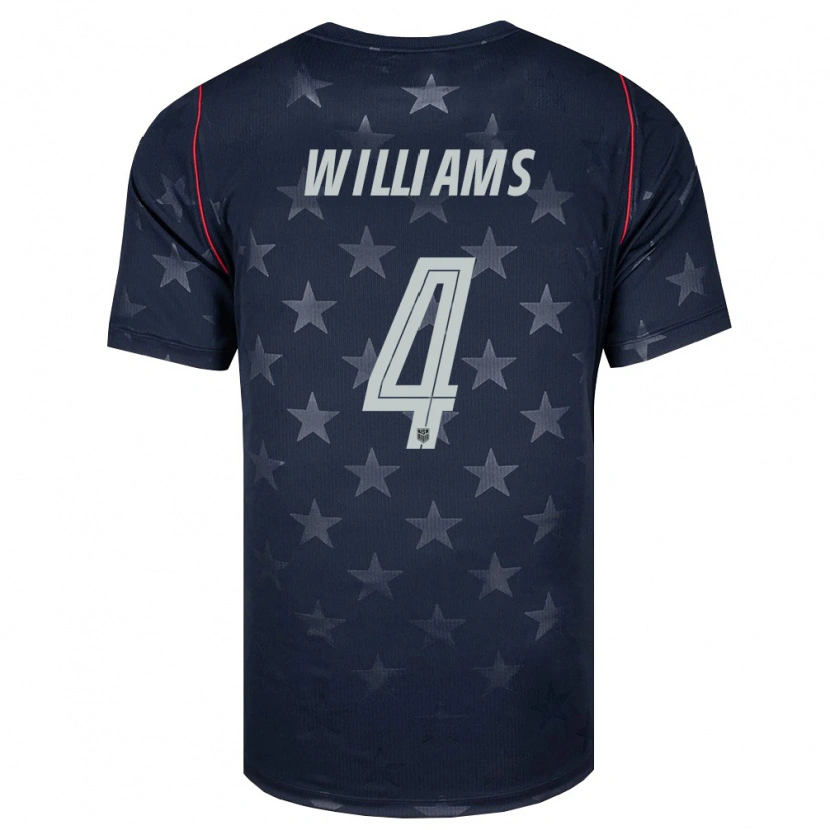 Danxen Kid United States Thomas Williams #4 Black White Red Away Jersey 26-28 T-Shirt