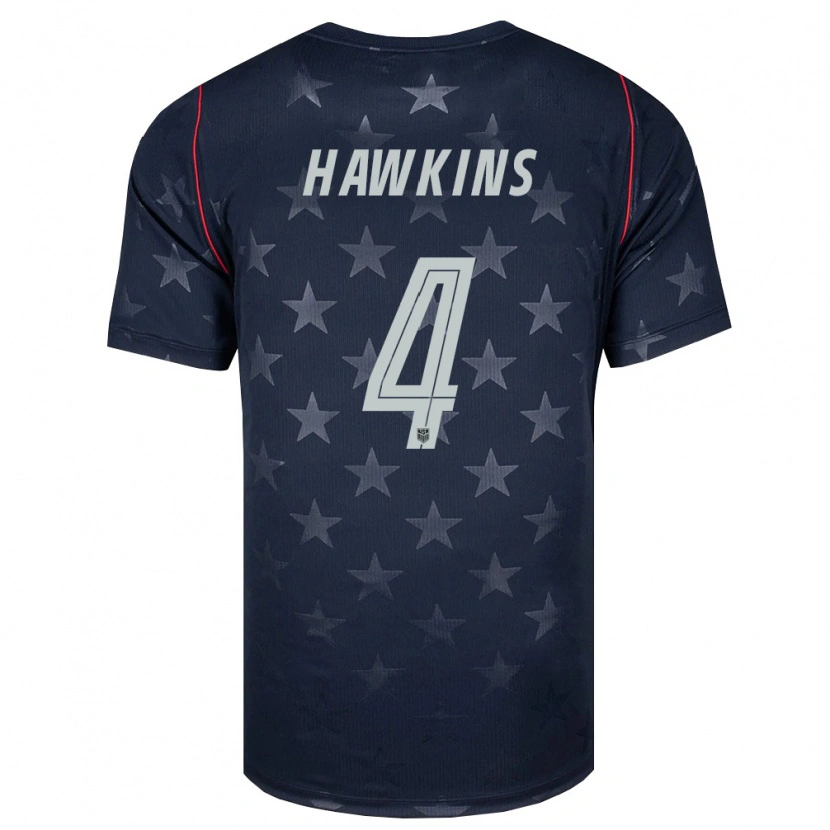 Danxen Kid United States Stuart Hawkins #4 Black White Red Away Jersey 26-28 T-Shirt