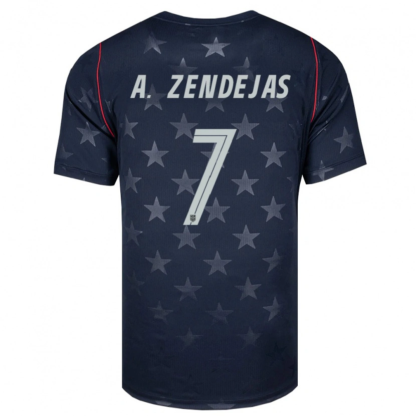 Danxen Kid United States Álex Zendejas #7 Black White Red Away Jersey 26-28 T-Shirt
