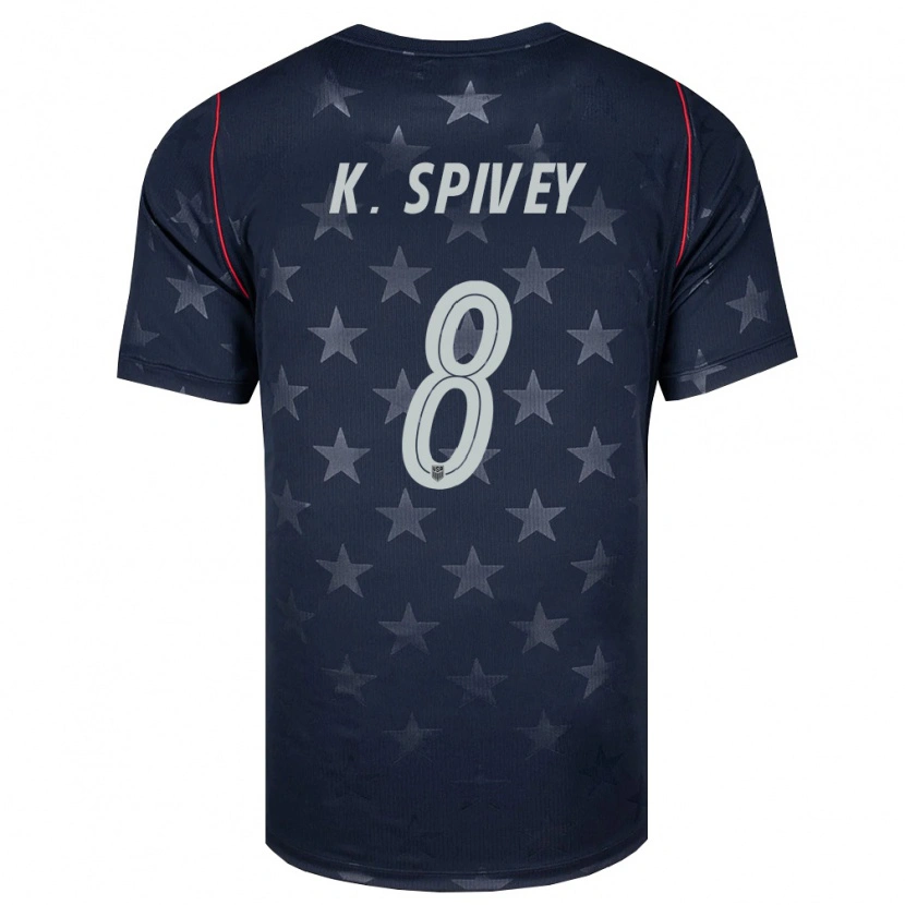 Danxen Kid United States Kaedren Spivey #8 Black White Red Away Jersey 26-28 T-Shirt