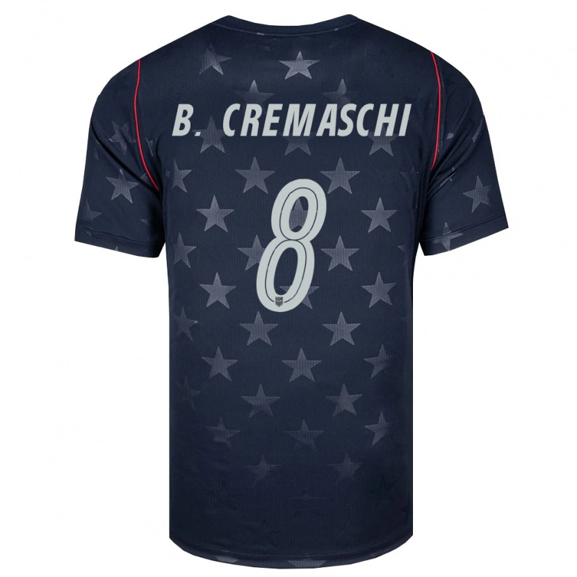 Danxen Kid United States Benjamin Cremaschi #8 Black White Red Away Jersey 26-28 T-Shirt