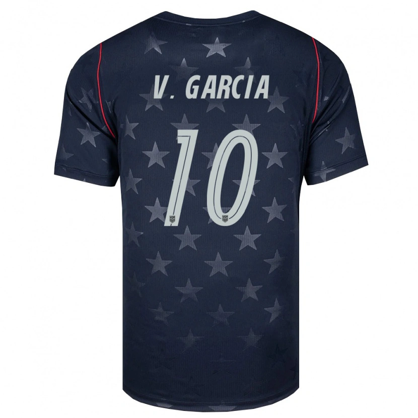 Danxen Kid United States Vinny Garcia #10 Black White Red Away Jersey 26-28 T-Shirt