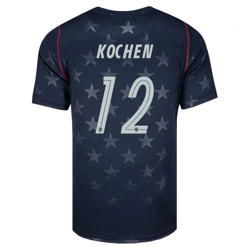 Danxen Kid United States Diego Kochen #12 Black White Red Away Jersey 26-28 T-Shirt