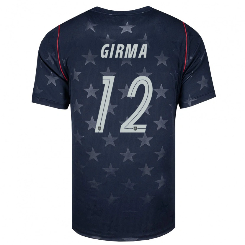 Danxen Kid United States Naomi Girma #12 Black White Red Away Jersey 26-28 T-Shirt