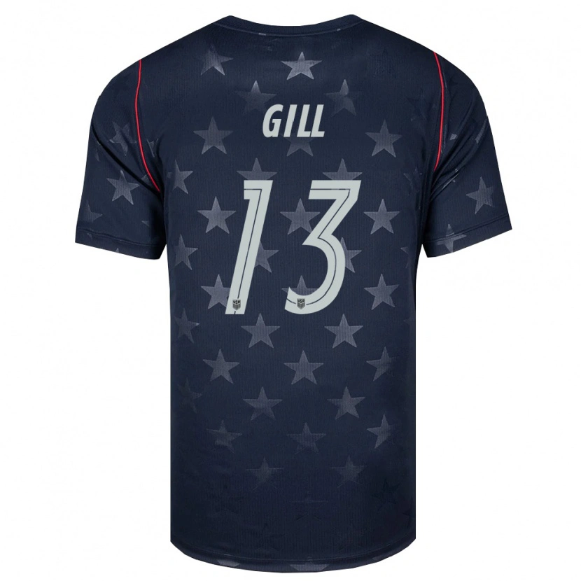 Danxen Kid United States Adrian Gill #13 Black White Red Away Jersey 26-28 T-Shirt