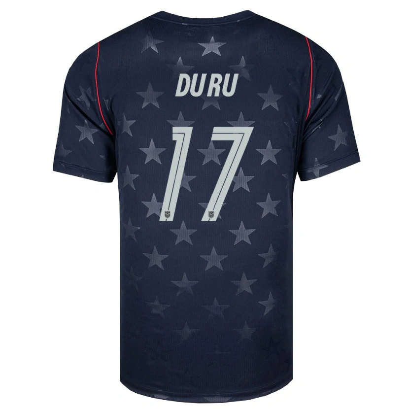 Danxen Kid United States Leo Duru #17 Black White Red Away Jersey 26-28 T-Shirt