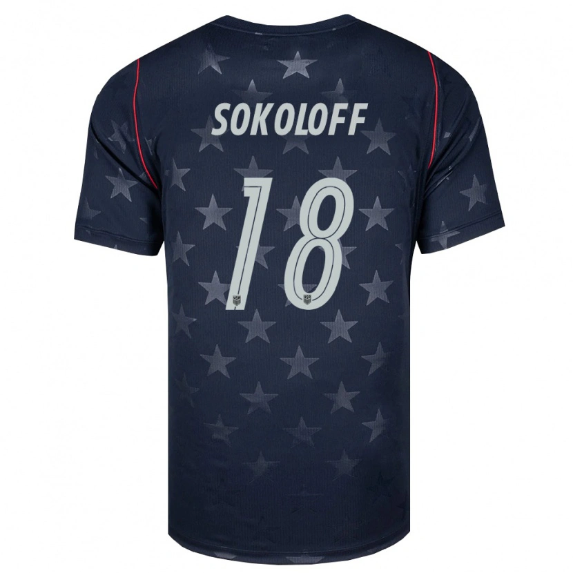 Danxen Kid United States Paul Sokoloff #18 Black White Red Away Jersey 26-28 T-Shirt