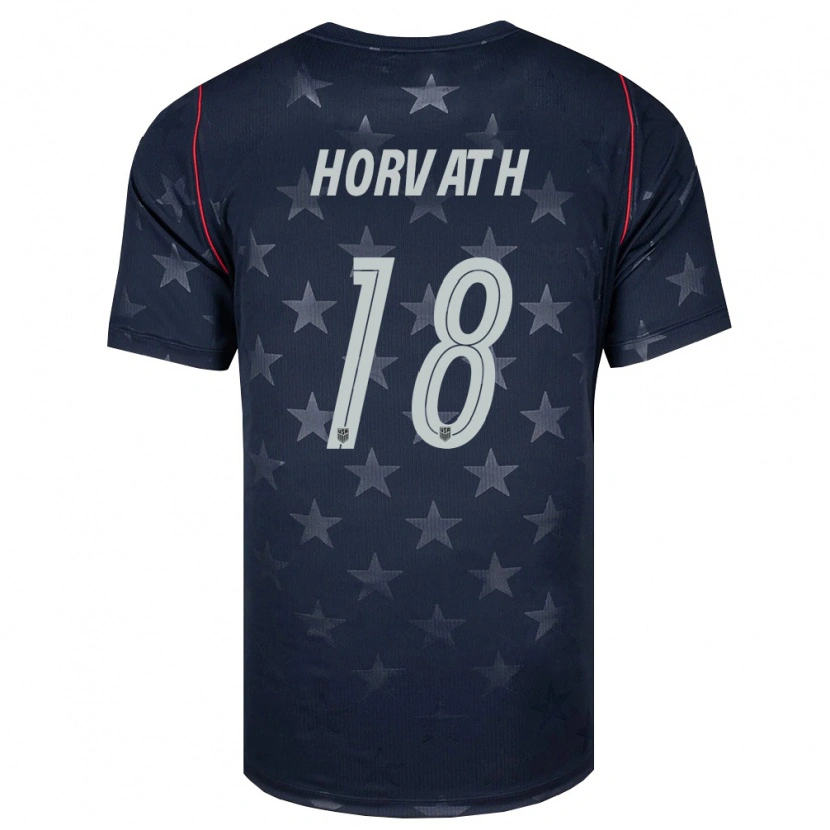 Danxen Kid United States Ethan Horvath #18 Black White Red Away Jersey 26-28 T-Shirt