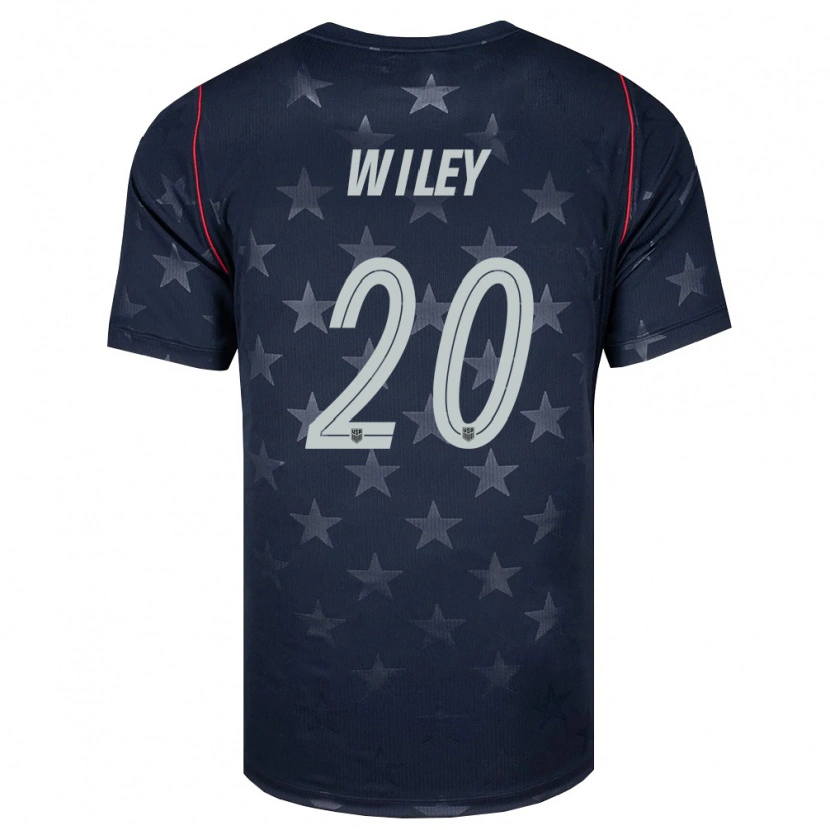 Danxen Kid United States Caleb Wiley #20 Black White Red Away Jersey 26-28 T-Shirt