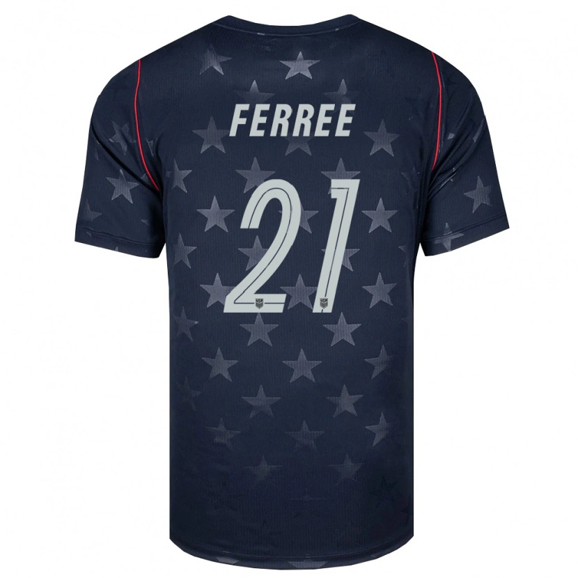 Danxen Kid United States Duran Ferree #21 Black White Red Away Jersey 26-28 T-Shirt
