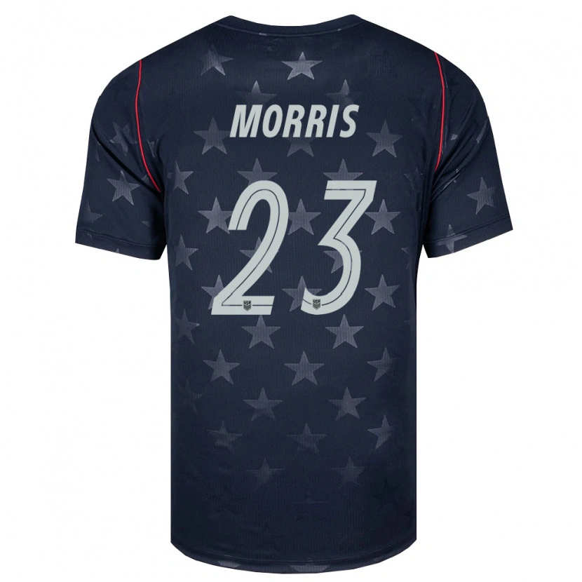 Danxen Kid United States Aidan Morris #23 Black White Red Away Jersey 26-28 T-Shirt