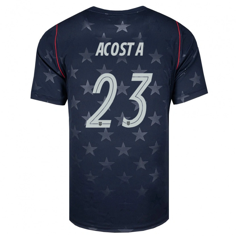 Danxen Kid United States Kellyn Acosta #23 Black White Red Away Jersey 26-28 T-Shirt