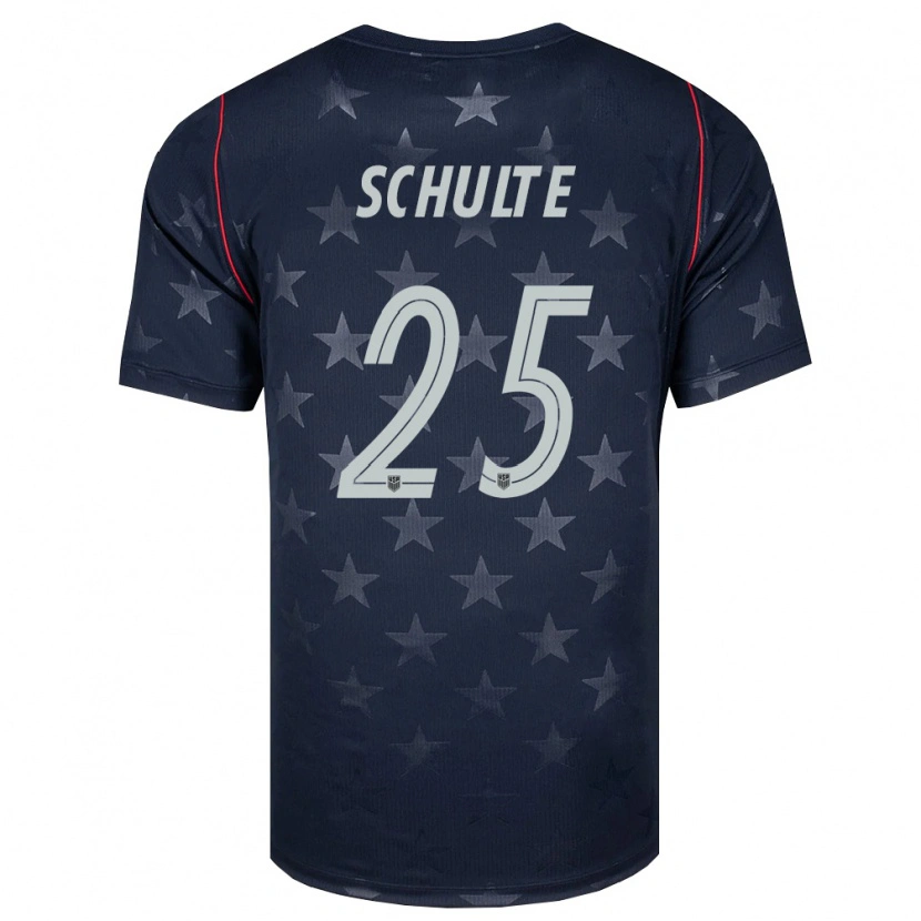 Danxen Kid United States Patrick Schulte #25 Black White Red Away Jersey 26-28 T-Shirt