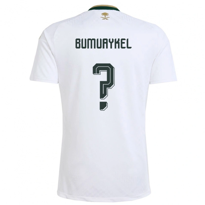 Danxen Kid Saudi Arabia Mohammed Bumuaykel #0 White Green Gold Away Jersey 26-28 T-Shirt