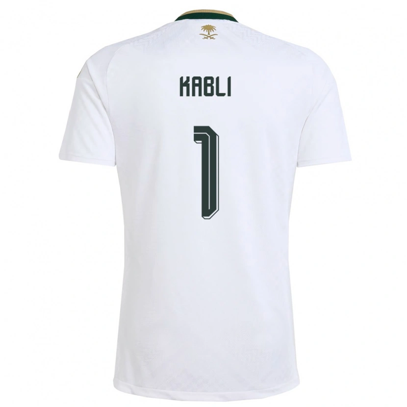 Danxen Kid Saudi Arabia Bader Kabli #1 White Green Gold Away Jersey 26-28 T-Shirt