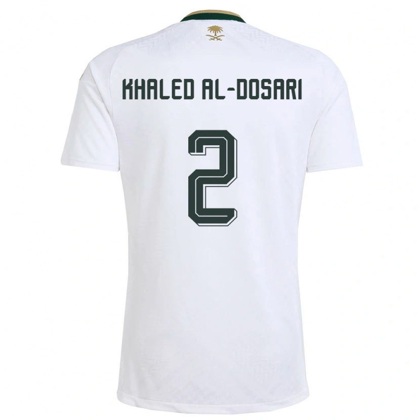 Danxen Kid Saudi Arabia Yazeed Khaled Al-Dosari #2 White Green Gold Away Jersey 26-28 T-Shirt