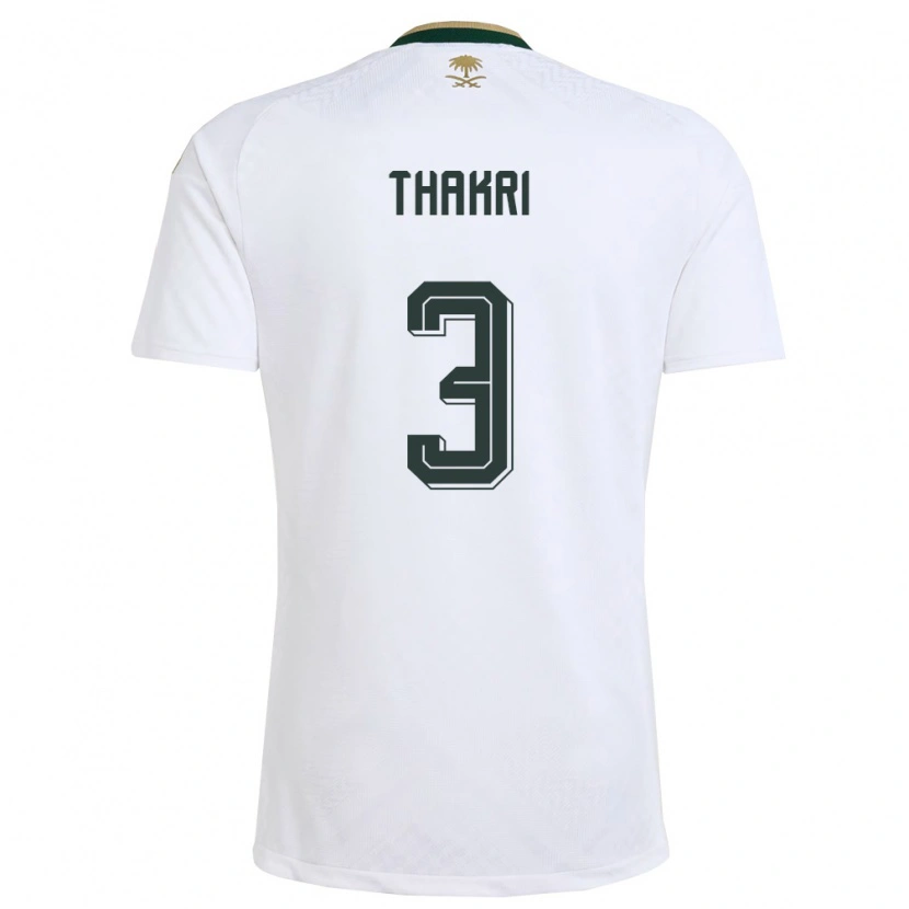 Danxen Kid Saudi Arabia Jehad Thakri #3 White Green Gold Away Jersey 26-28 T-Shirt