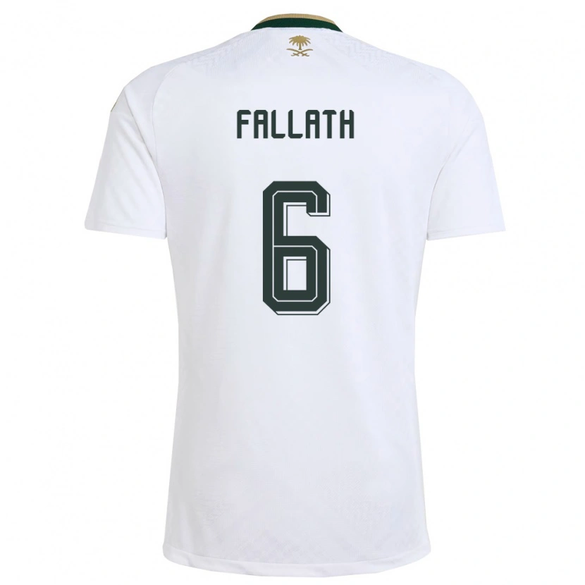 Danxen Kid Saudi Arabia Mohammed Fallath #6 White Green Gold Away Jersey 26-28 T-Shirt