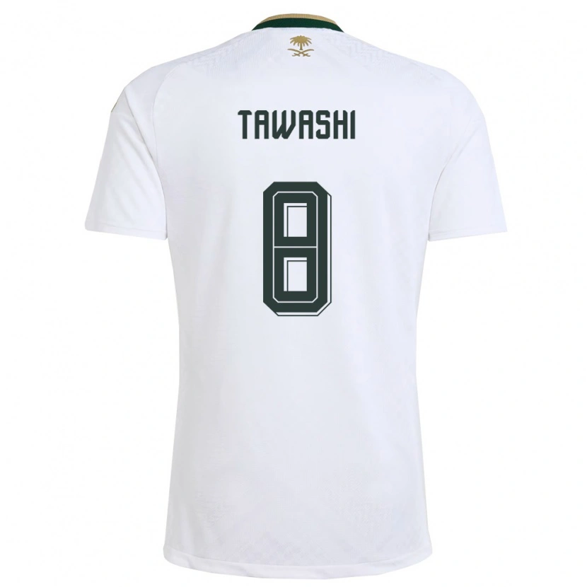 Danxen Kid Saudi Arabia Maher Tawashi #8 White Green Gold Away Jersey 26-28 T-Shirt