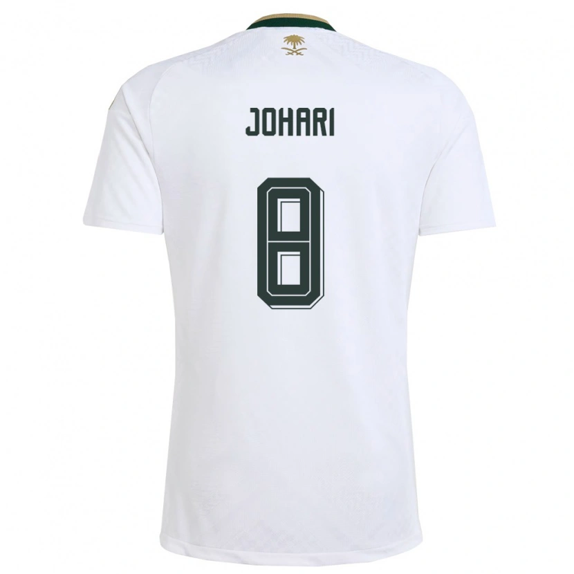 Danxen Kid Saudi Arabia Layan Johari #8 White Green Gold Away Jersey 26-28 T-Shirt
