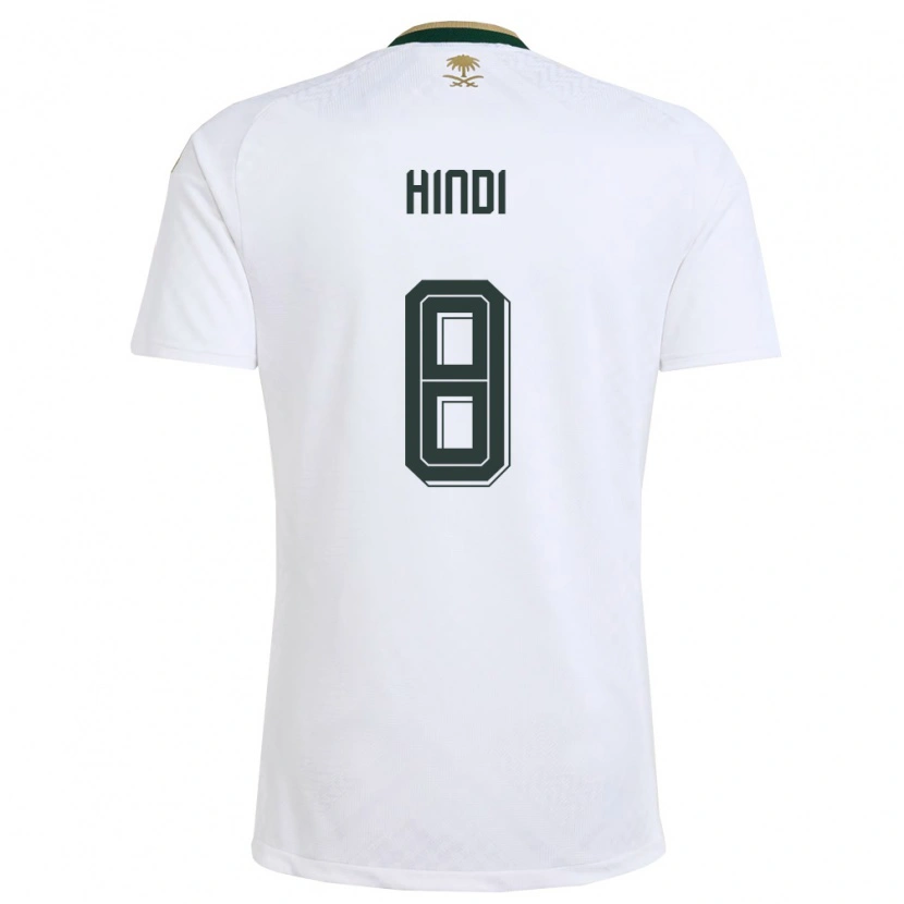 Danxen Kid Saudi Arabia Anas Hindi #8 White Green Gold Away Jersey 26-28 T-Shirt