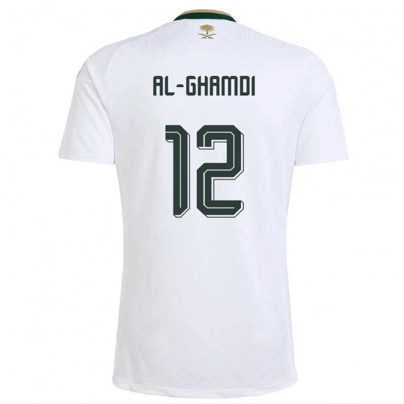 Danxen Kid Saudi Arabia Rayan Al-Ghamdi #12 White Green Gold Away Jersey 26-28 T-Shirt