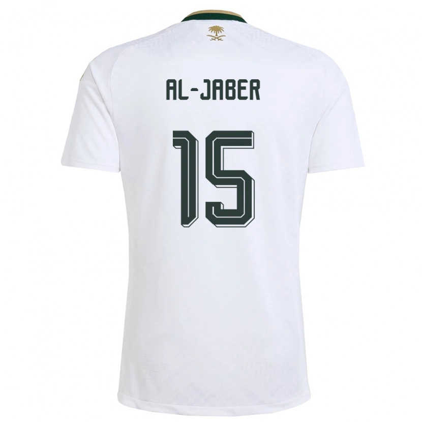 Danxen Kid Saudi Arabia Abdulmalik Al-Jaber #15 White Green Gold Away Jersey 26-28 T-Shirt