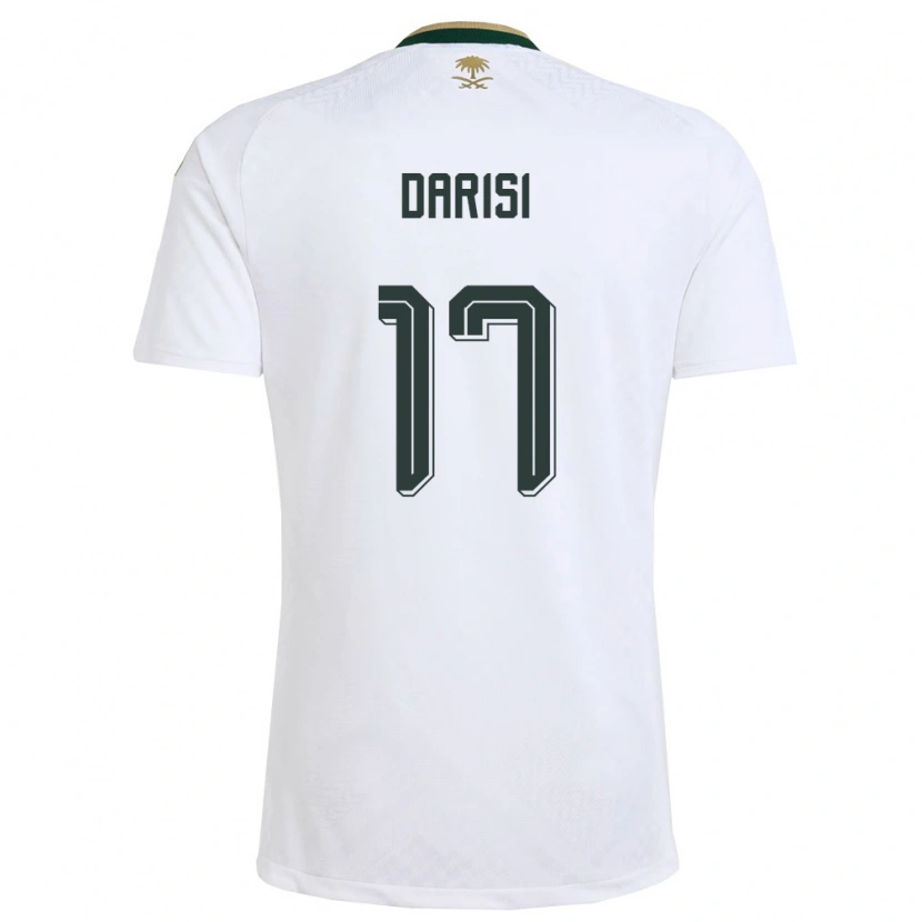 Danxen Kid Saudi Arabia Abdulkarim Darisi #17 White Green Gold Away Jersey 26-28 T-Shirt