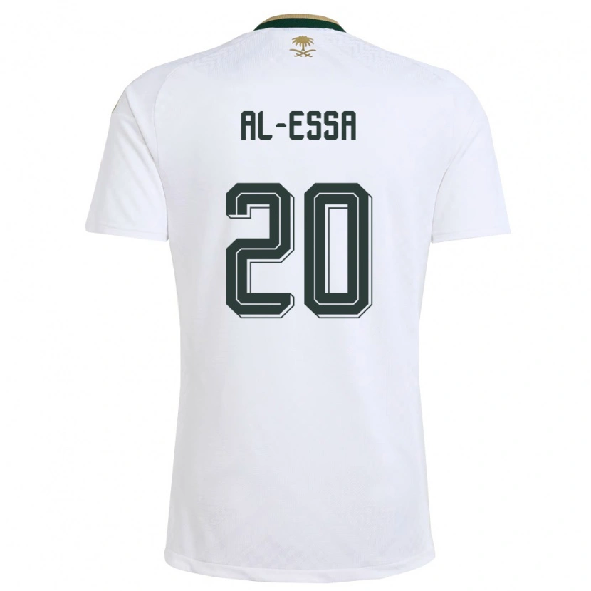 Danxen Kid Saudi Arabia Karam Al-Essa #20 White Green Gold Away Jersey 26-28 T-Shirt