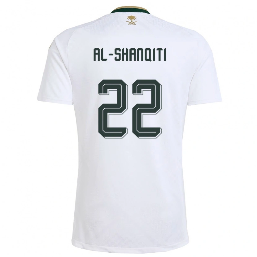 Danxen Kid Saudi Arabia Hamed Al-Shanqity #22 White Green Gold Away Jersey 26-28 T-Shirt