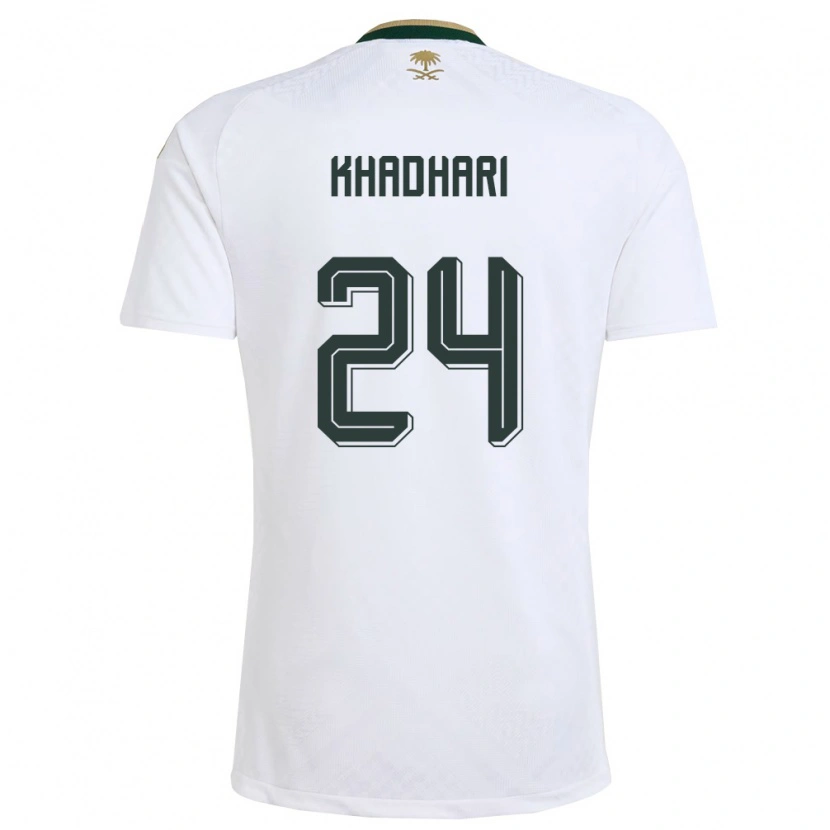 Danxen Kid Saudi Arabia Murad Khadhari #24 White Green Gold Away Jersey 26-28 T-Shirt