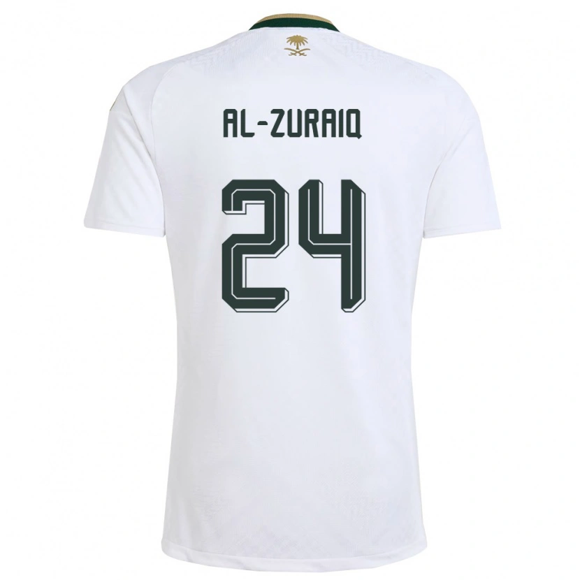 Danxen Kid Saudi Arabia Saeed Ibrahim Al-Zuraiq #24 White Green Gold Away Jersey 26-28 T-Shirt