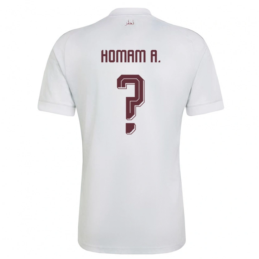 Danxen Kid Qatar Homam Ahmad #0 White Burgundy Away Jersey 26-28 T-Shirt
