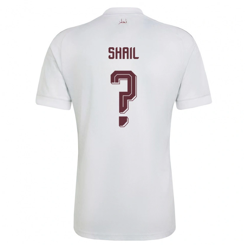 Danxen Kid Qatar Ahmad Shail #0 White Burgundy Away Jersey 26-28 T-Shirt
