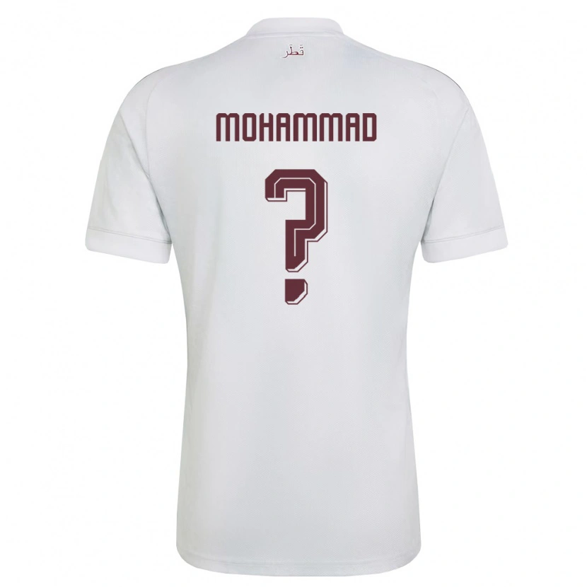 Danxen Kid Qatar Khaled Mohammad #0 White Burgundy Away Jersey 26-28 T-Shirt