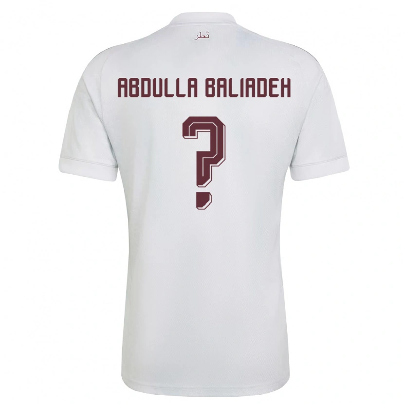 Danxen Kid Qatar Yousef Abdulla Baliadeh #0 White Burgundy Away Jersey 26-28 T-Shirt