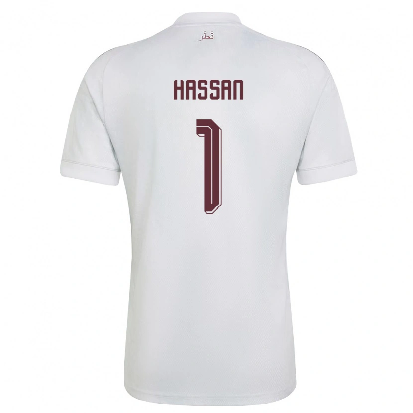 Danxen Kid Qatar Amir Hassan #1 White Burgundy Away Jersey 26-28 T-Shirt