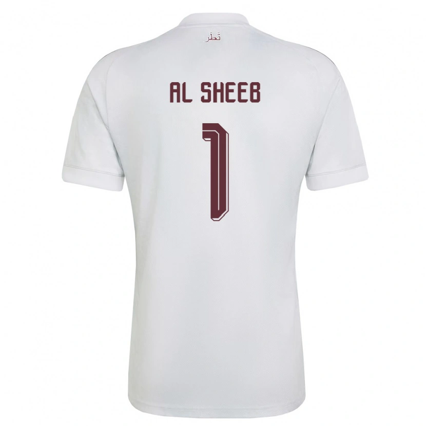 Danxen Kid Qatar Saad Al Sheeb #1 White Burgundy Away Jersey 26-28 T-Shirt