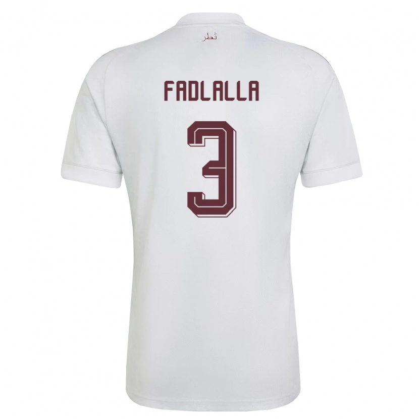 Danxen Kid Qatar Saifeldeen Fadlalla #3 White Burgundy Away Jersey 26-28 T-Shirt