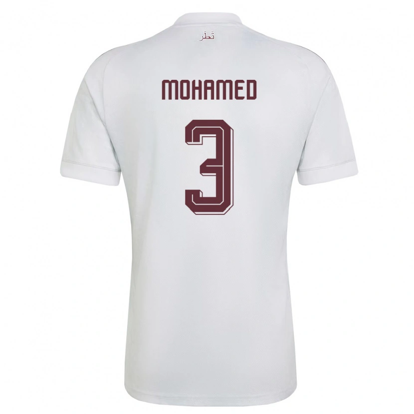 Danxen Kid Qatar Motaman Mohamed #3 White Burgundy Away Jersey 26-28 T-Shirt