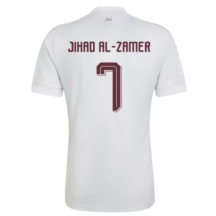 Danxen Kid Qatar Mohammed Jihad Al-Zamer #7 White Burgundy Away Jersey 26-28 T-Shirt