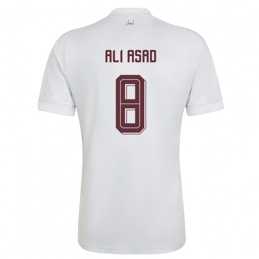 Danxen Kid Qatar Ali Asad #8 White Burgundy Away Jersey 26-28 T-Shirt