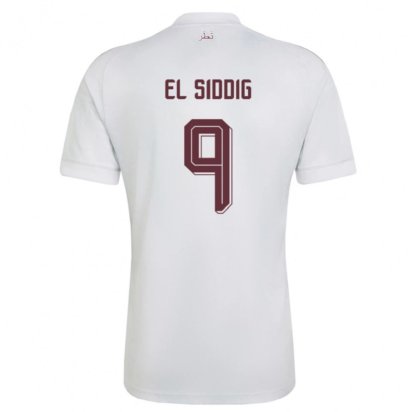 Danxen Kid Qatar Mohamed Muatasim El Siddig #9 White Burgundy Away Jersey 26-28 T-Shirt