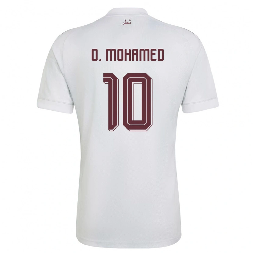 Danxen Kid Qatar Osama Ibrahim O. Mohamed #10 White Burgundy Away Jersey 26-28 T-Shirt