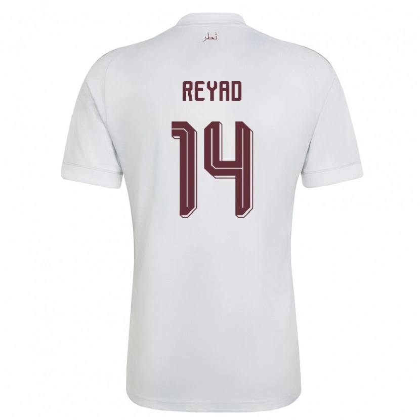 Danxen Kid Qatar Ahmed Reyad #14 White Burgundy Away Jersey 26-28 T-Shirt