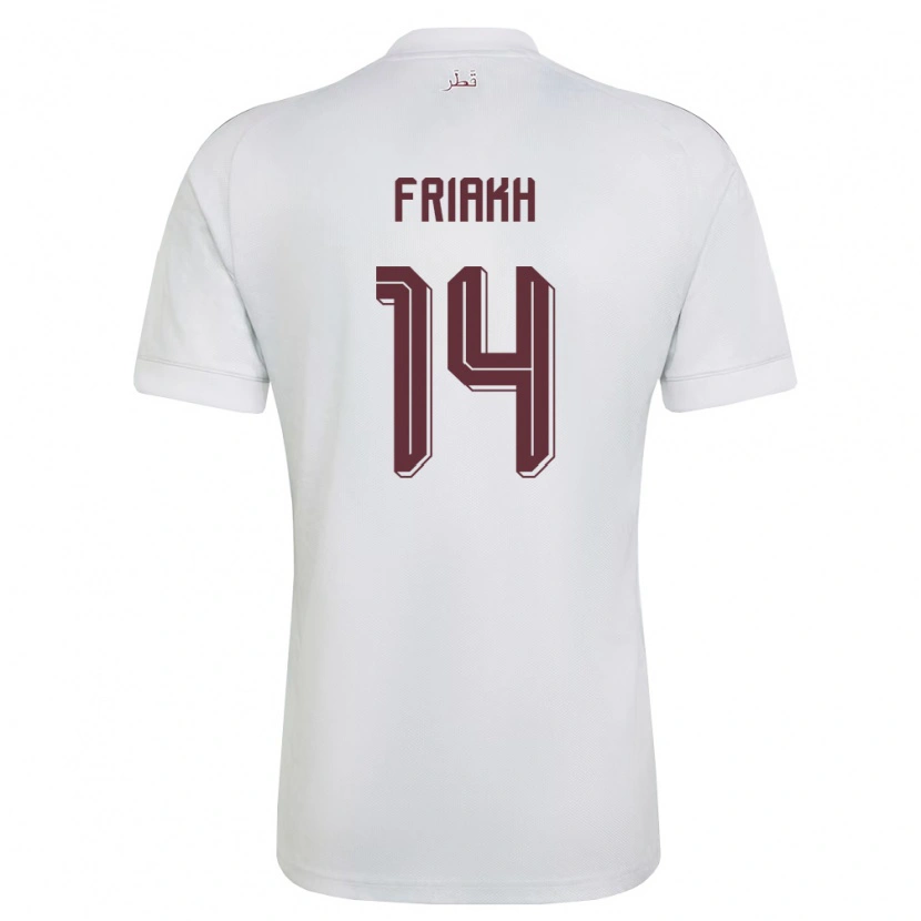 Danxen Kid Qatar Jamil Friakh #14 White Burgundy Away Jersey 26-28 T-Shirt